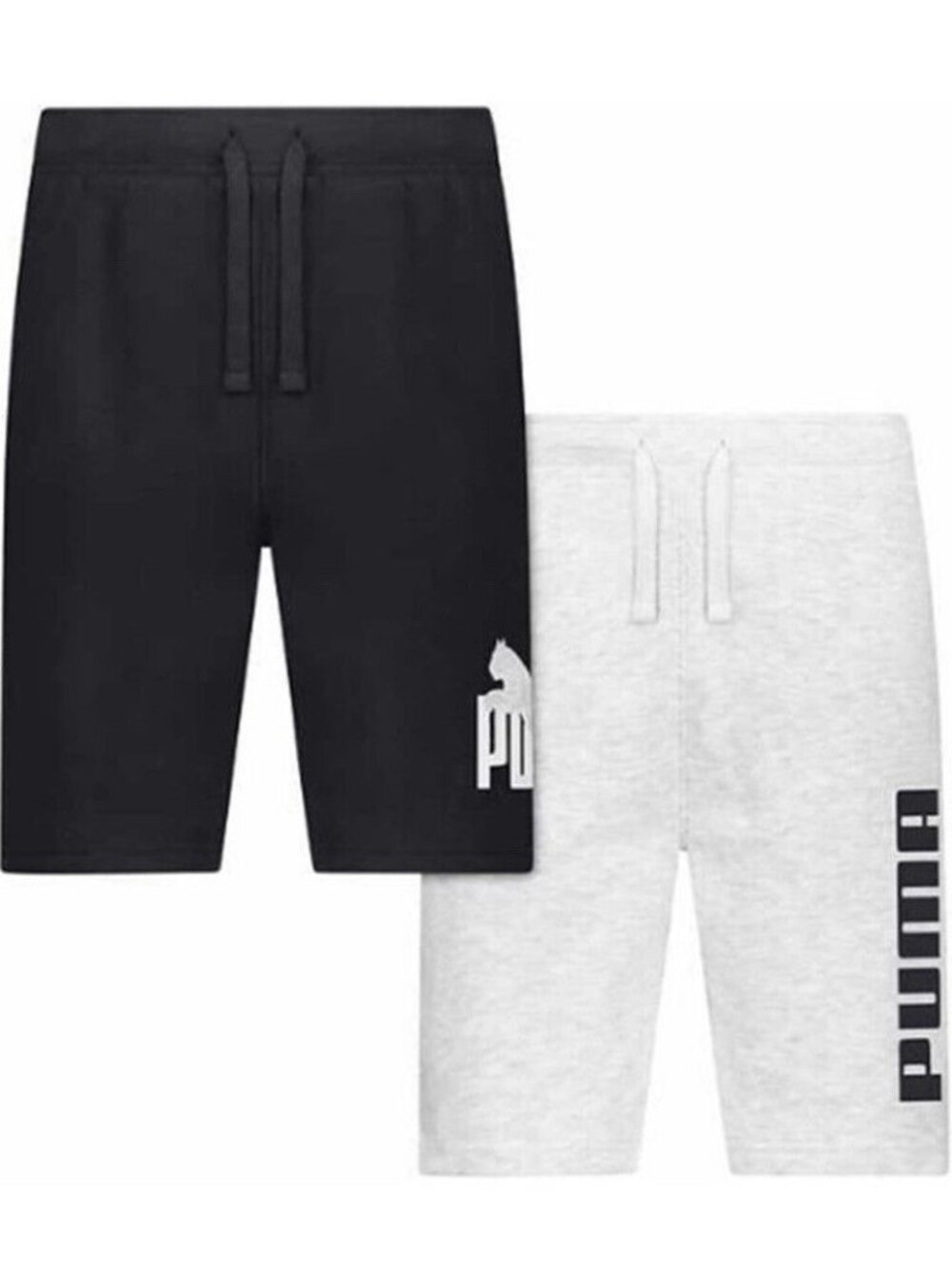PUMA Youth Shorts Cotton Set Pack of 2 Black Grey Casual Lounge Athletic XS 5/6